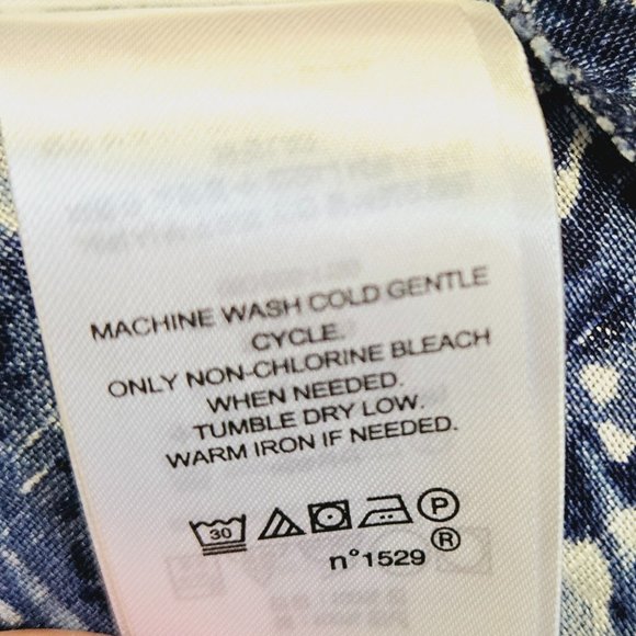 NWT LAUREN RALPH LAUREN PETITE LINEN BLUE PATCHWORK HANDKERCHIEF HEM DRESS 6P - Picture 9 of 15